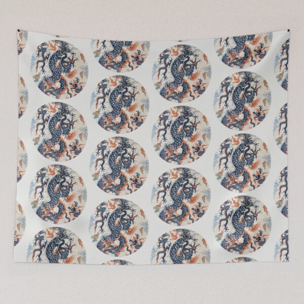 Item preview, Blue Dragon Chinoiserie Watercolor designed and sold by Fani*.
