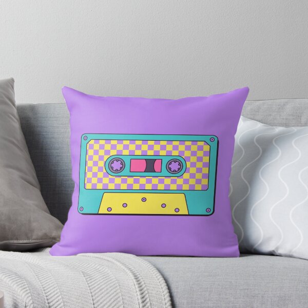 Item preview, Retro Cassette Tape in Teal, Purple and Yellow with Checkerboard Design designed and sold by LaRoach Digital Arts.