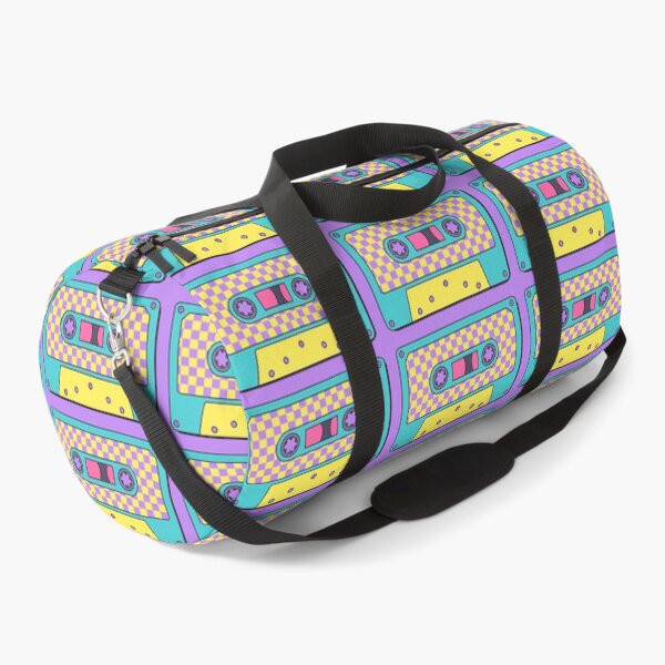 Item preview, Retro Cassette Tape in Teal, Purple and Yellow with Checkerboard Design designed and sold by LaRoach Digital Arts.
