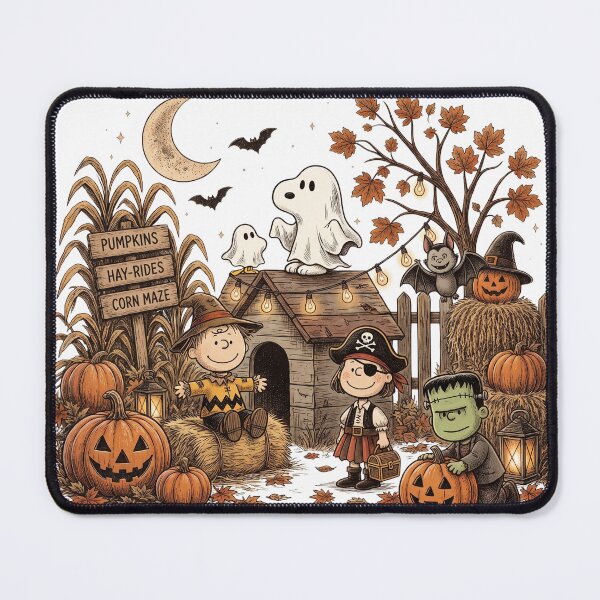 Item preview, Charlie Brown Halloween Gang In Costumes Retro Cartoon Friends designed and sold by MerchViz.
