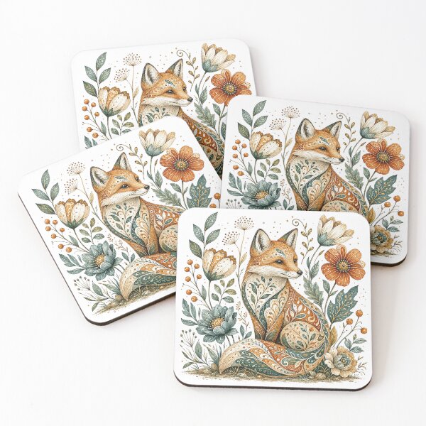 Item preview, Floral Fox Folk Art designed and sold by MichalHau.