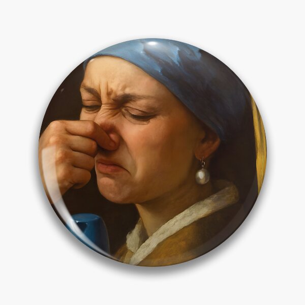 Item preview, Girl With A Pearl Earring Funny Bathroom Art designed and sold by ARTAFACT.