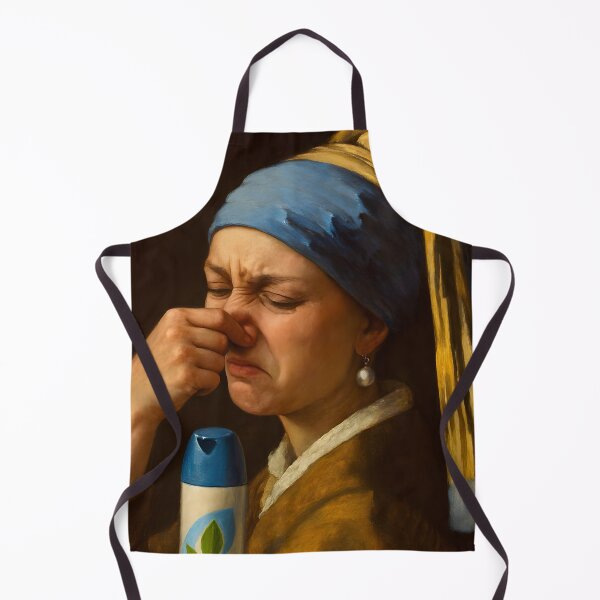 Item preview, Girl With A Pearl Earring Funny Bathroom Art designed and sold by ARTAFACT.