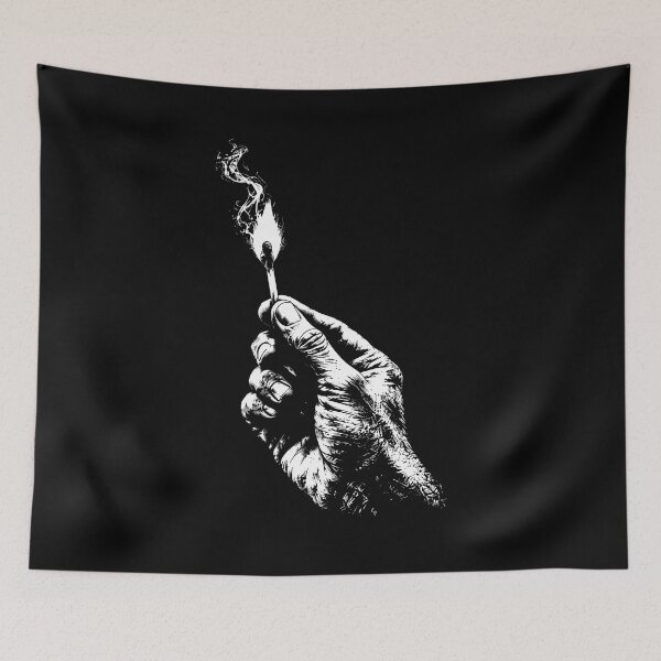 Item preview, Matchstick Retro Hand Holding Burning Match Art designed and sold by gunaone-design.