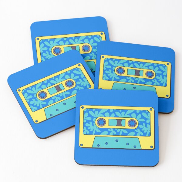 Item preview, Retro Cassette Tape in Turquoise, Blue and Yellow designed and sold by LaRoach Digital Arts.