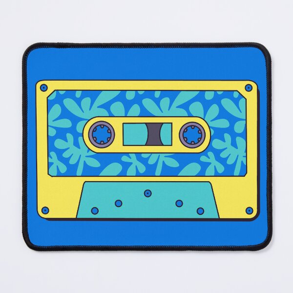 Item preview, Retro Cassette Tape in Turquoise, Blue and Yellow designed and sold by LaRoach Digital Arts.