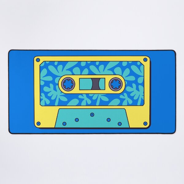 Item preview, Retro Cassette Tape in Turquoise, Blue and Yellow designed and sold by LaRoach Digital Arts.