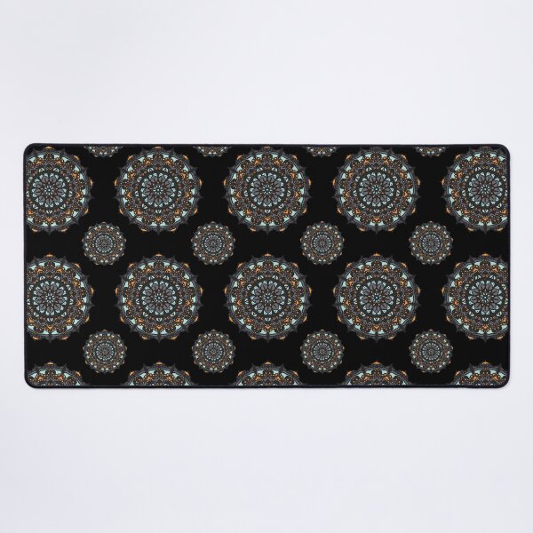 Item preview, Muted Teal Orange Mandala Geometric Pattern designed and sold by DERA RAY.