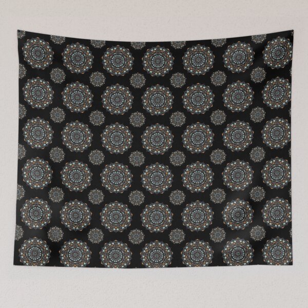 Item preview, Muted Teal Orange Mandala Geometric Pattern designed and sold by DERA RAY.