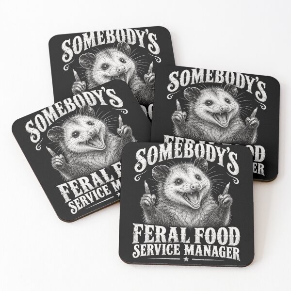 Item preview, opossum Funny Feral Food Service Manager Graphic designed and sold by anapldv.
