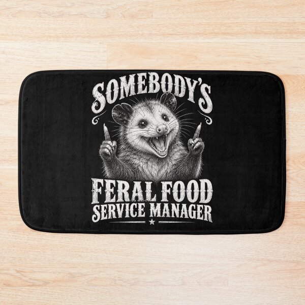 Item preview, opossum Funny Feral Food Service Manager Graphic designed and sold by anapldv.
