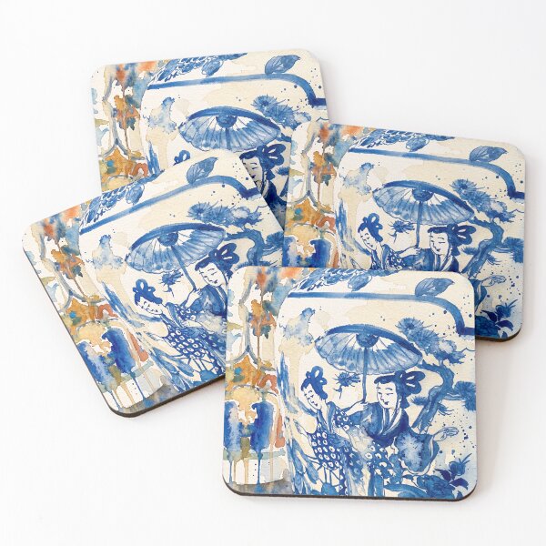 Item preview, Blue and White Ginger Jar Watercolor designed and sold by Fani*.
