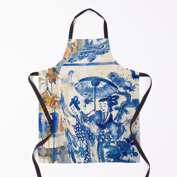 Item preview, Blue and White Ginger Jar Watercolor designed and sold by Fani*.