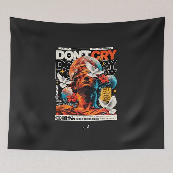 Item preview, Don’t Cry – Good Days Ahead Retro Futuristic Streetwear designed and sold by Musamem  Designs.