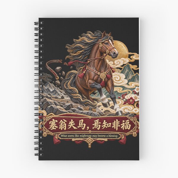 Item preview, Chinese Proverb Horse Embroidery – Misfortune Into Blessing Motivational Art designed and sold by Emoji Emblems.