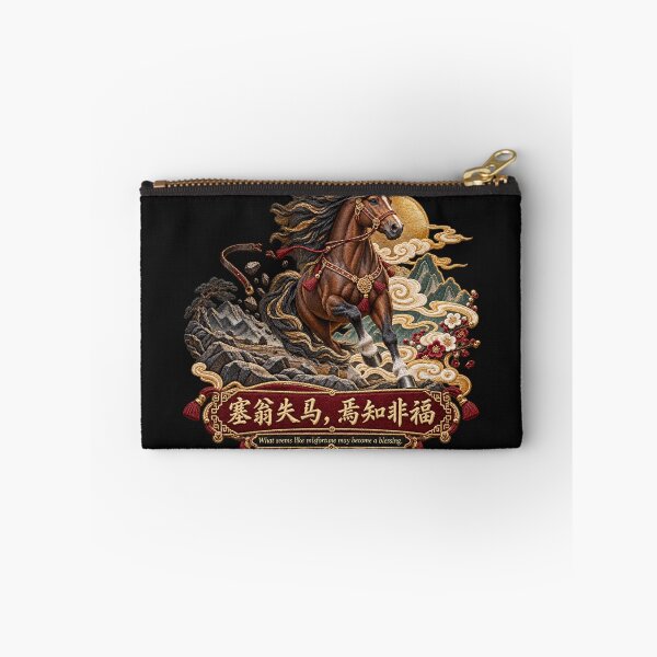 Item preview, Chinese Proverb Horse Embroidery – Misfortune Into Blessing Motivational Art designed and sold by Emoji Emblems.