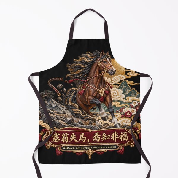 Item preview, Chinese Proverb Horse Embroidery – Misfortune Into Blessing Motivational Art designed and sold by Emoji Emblems.