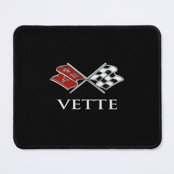 Item preview, VINTAGE VETTE CROSSED FLAGS BADGE EMBLEM, CLASSIC AMERICAN SPORTS CARS designed and sold by classic car craze.