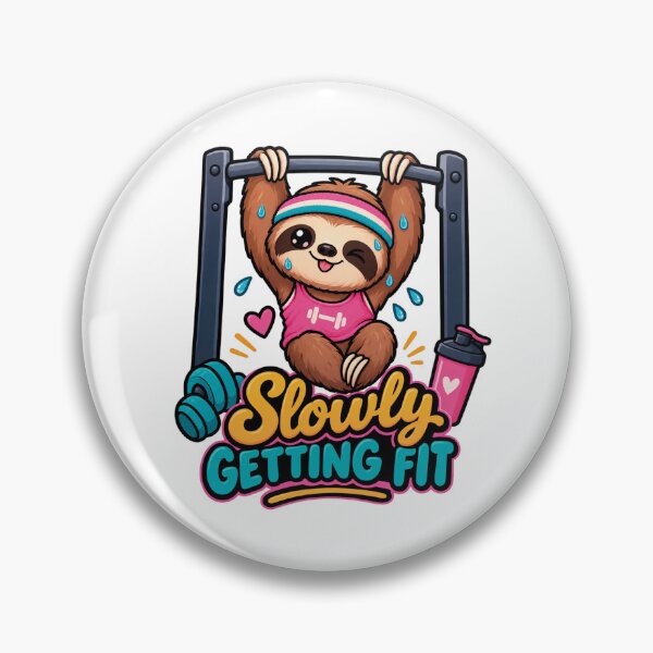 Item preview, Slowly Getting Fit Funny Sloth Gym Workout designed and sold by CrazySzoopWorld.