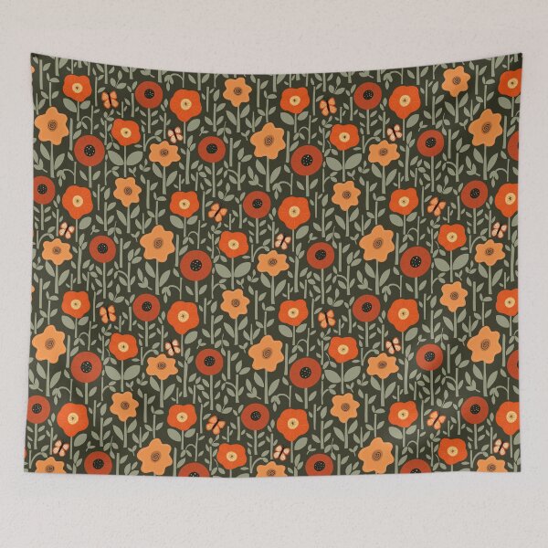 Item preview, Josie Floral - black designed and sold by Willow & Grace Designs.