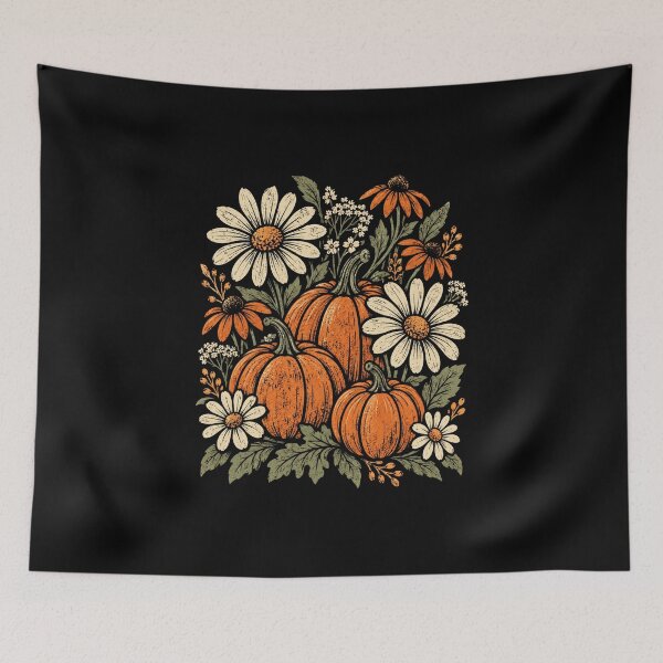 Item preview, pumpkin floral harvest autumn botanical illustration designed and sold by anapldv.