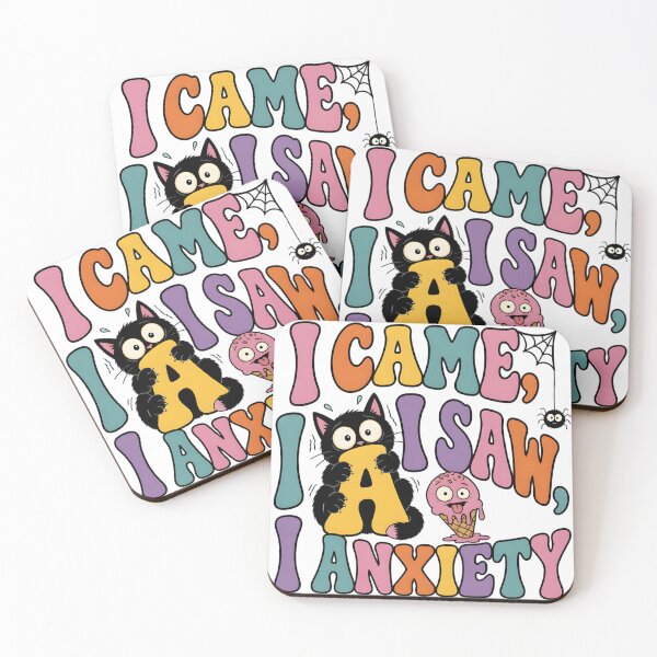 Item preview, I Came I Saw I Had Anxiety Cute Retro Black Cat Halloween designed and sold by VisualVerseLab.