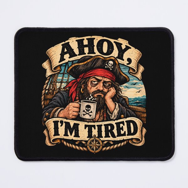 Item preview, Ahoy I'm Tired – Funny Tired Pirate Coffee Nautical Design designed and sold by gabicoutodesign.