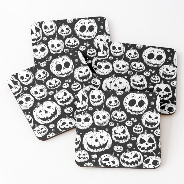 Item preview, Halloween Spooky Jack-O-Lanterns In Black and White designed and sold by DEC02.
