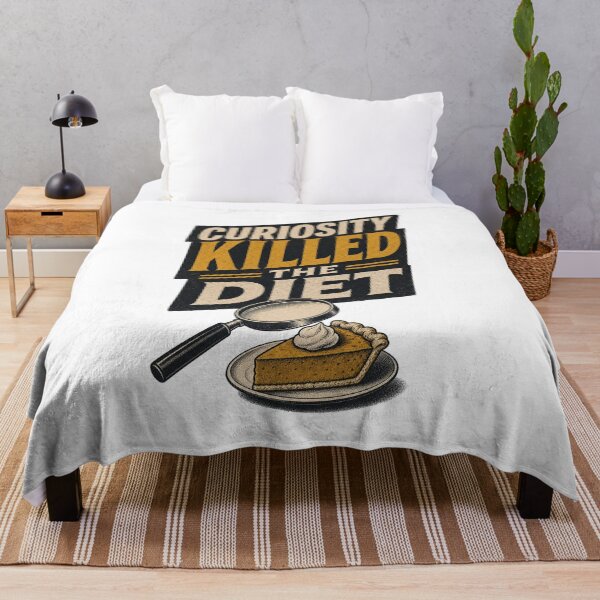 Item preview, Curiosity Killed the Diet Funny Thanksgiving Shirt designed and sold by CerealBoxInk.