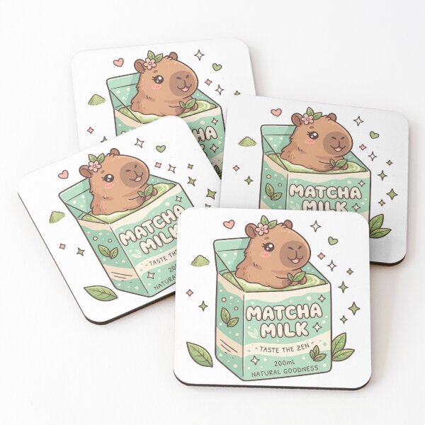 Item preview, Kawaii Capybara Matcha Milk Carton Sticker | Cute Y2K Aesthetic Sticker designed and sold by HOODYBUDSTYLES.