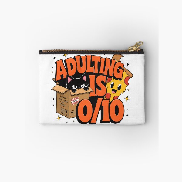 Item preview, Adulting Is 0 Out Of 10 Funny Retro Black Cat Pizza designed and sold by VisualVerseLab.