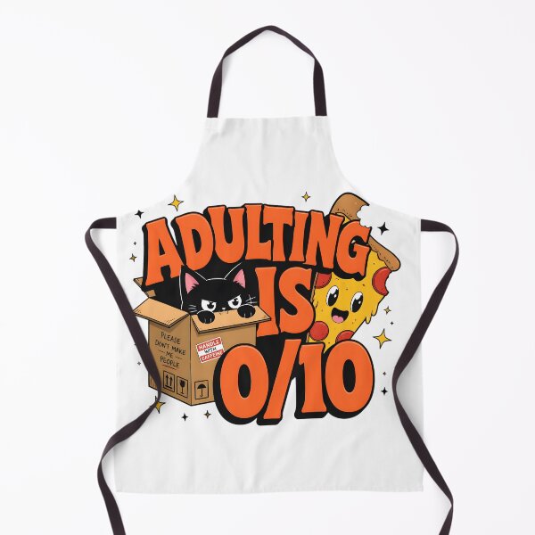 Item preview, Adulting Is 0 Out Of 10 Funny Retro Black Cat Pizza designed and sold by VisualVerseLab.