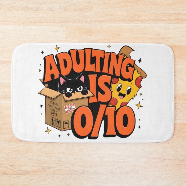 Item preview, Adulting Is 0 Out Of 10 Funny Retro Black Cat Pizza designed and sold by VisualVerseLab.