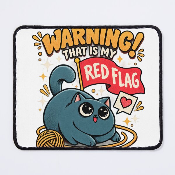 Item preview, Warning That Is My Red Flag Cat designed and sold by sazuii.