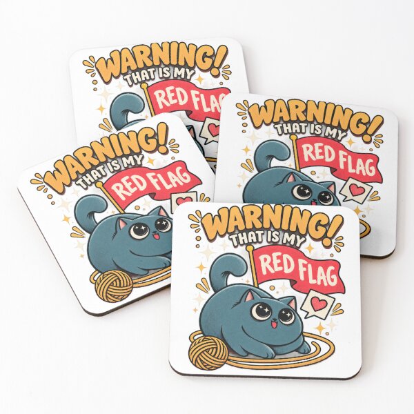 Item preview, Warning That Is My Red Flag Cat designed and sold by sazuii.