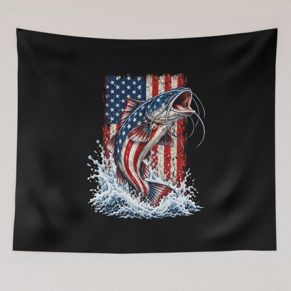 Item preview, Catfish Patriotic American Flag Splash Art designed and sold by anapldv.