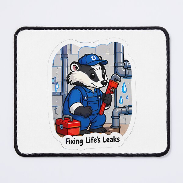 Item preview, Cute Badger Plumber – Fixing Life's Leaks Plumber Gift designed and sold by Isliath.