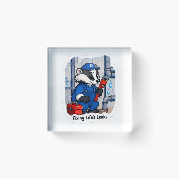 Item preview, Cute Badger Plumber – Fixing Life's Leaks Plumber Gift designed and sold by Isliath.