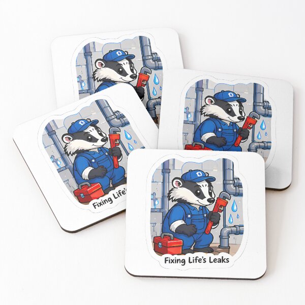 Item preview, Cute Badger Plumber – Fixing Life's Leaks Plumber Gift designed and sold by Isliath.