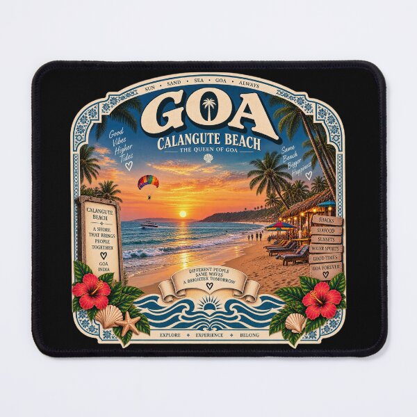 Item preview, Calangute Beach — The Queen of Goa · Sun Sand Sea designed and sold by Goanheartprints.