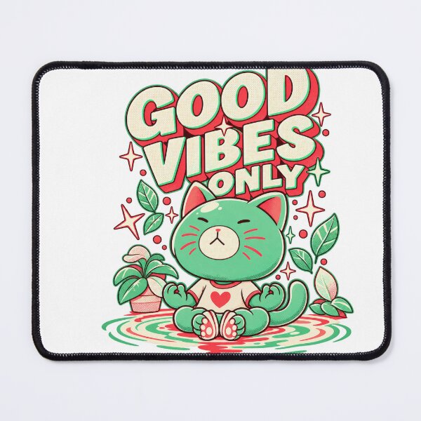 Item preview, Good Vibes Only Meditation Cat designed and sold by sazuii.