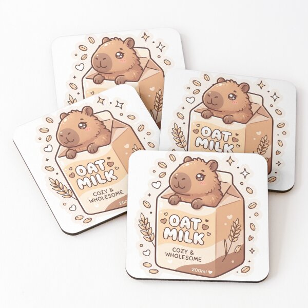 Item preview, Kawaii Capybara Oat Milk Carton Sticker | Cute Y2K Aesthetic Sticker designed and sold by HOODYBUDSTYLES.