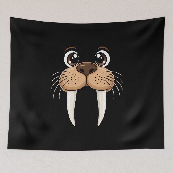 Item preview, Walrus Face Cute Cartoon Animal with Big Tusk Eyes designed and sold by anapldv.
