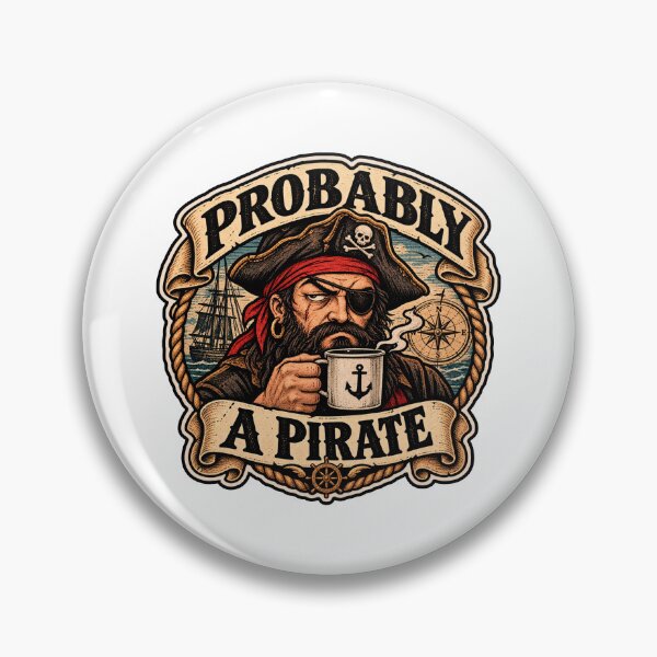 Item preview, Probably a Pirate – Funny Pirate Skull Vintage Nautical Design designed and sold by gabicoutodesign.