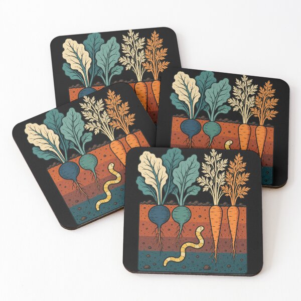 Item preview, Radish Root Vegetable Art with Underground Garden Scene designed and sold by anapldv.