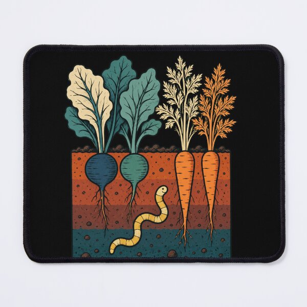 Item preview, Radish Root Vegetable Art with Underground Garden Scene designed and sold by anapldv.