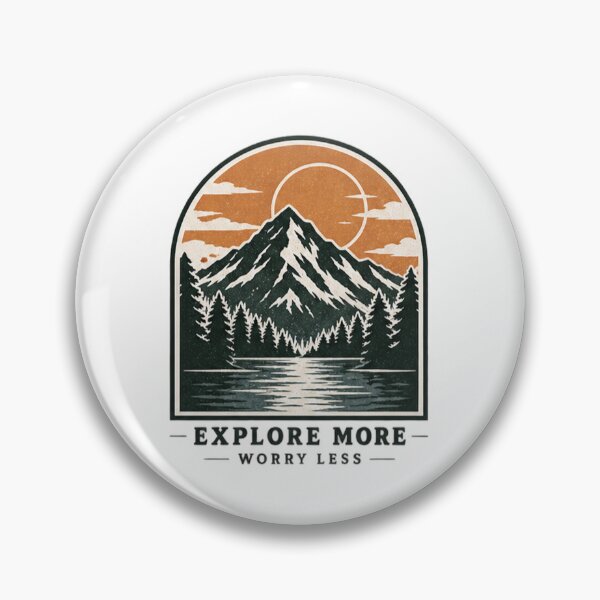 Item preview, Explore More Worry Less Mountain Vintage Retro Nature Adventure designed and sold by RikiRampa.