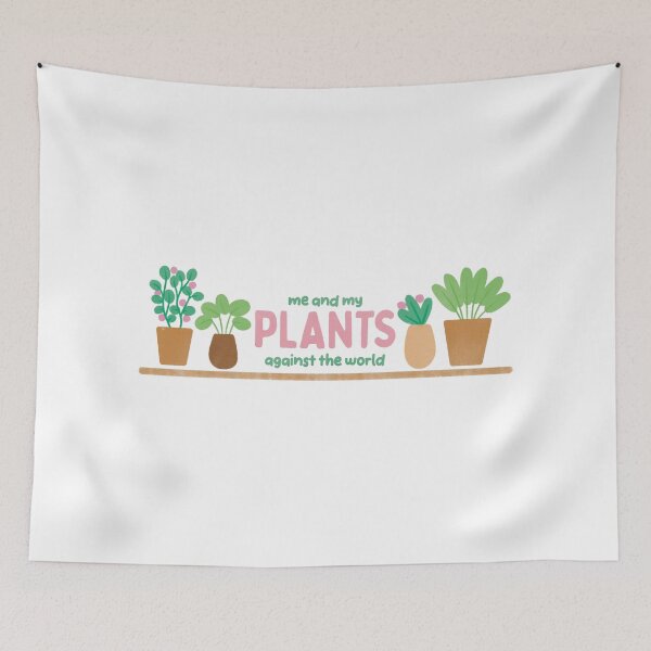 Item preview, Me and My Plants Against the World Cute Houseplant Shelf designed and sold by winterpumpkin.