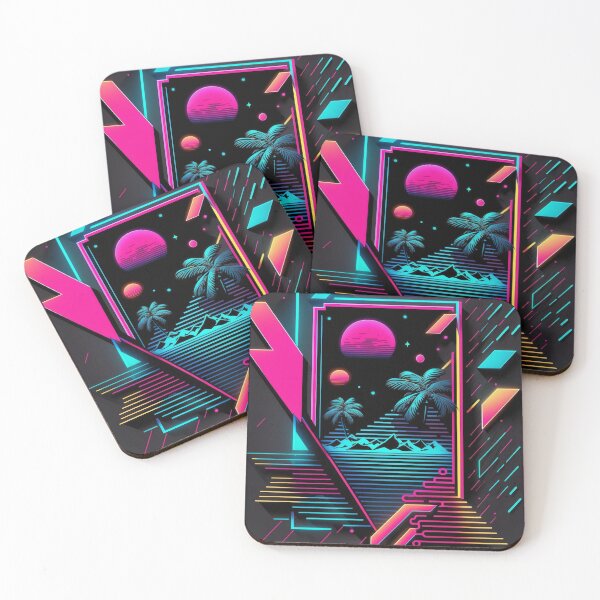 Item preview, 1980s Neon Abstract – Retro Synthwave Geometric Art designed and sold by UlDesigns.