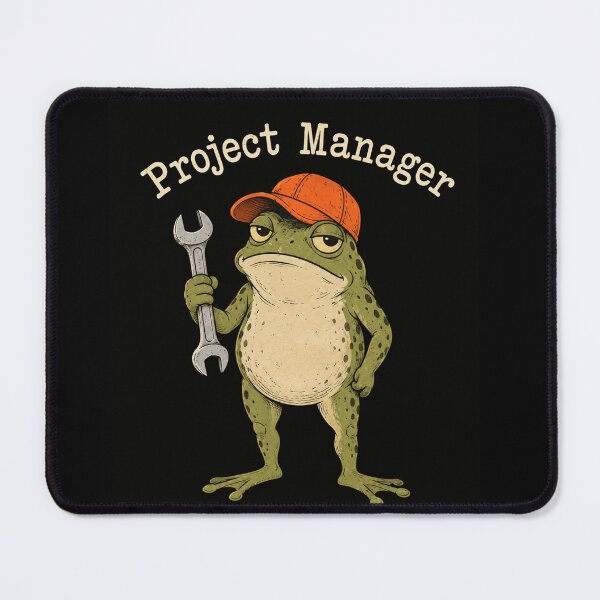 Item preview, Project Manager Frog with Wrench Funny Construction Mascot designed and sold by anapldv.